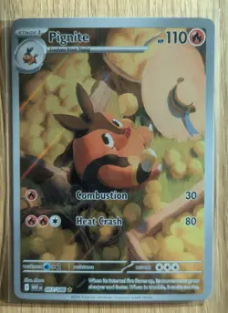 Pignite 097/086 White Flare HP Full Art Rare Holo Pokemon Card NM - Image 1