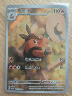 Pignite 097/086 White Flare HP Full Art Rare Holo Pokemon Card NM - Image 2