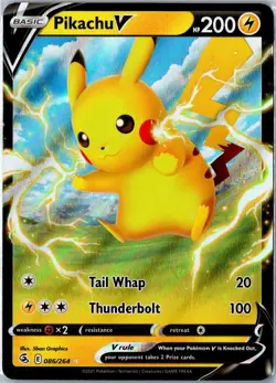 Pokemon Card - Pikachu V Fusion Strike 086/264 V Rare Holo Near Mint - Image 1