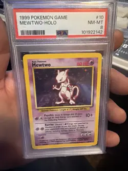 PSA 8 Mewtwo Holo 10/102 Base Set Pokemon 1999 WOTC NM-MT PSA Graded Card - Image 1