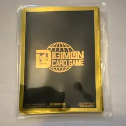 Bandai Digimon Card Game Tournament Prize Sleeves 10 Pack Matte Black/Gold - Image 1