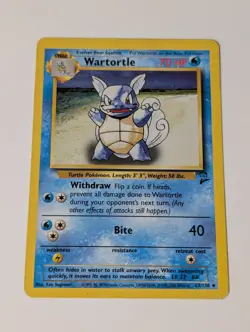 Wartortle 63/130 Base Set 2 Uncommon Vintage Pokemon Card WOTC TCG English - Image 1