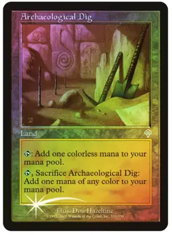 Magic the Gathering ARCHAEOLOICAL DIG #320/350 Invasion Land Foil Uncommon 2000 - Image 1