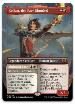 Kellan, the Fae-Blooded (Borderless) #298 (NM) Wilds of Eldraine WOE Magic MTG - Image 1
