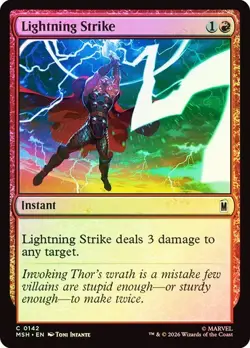 NM Foil Lightning Strike, MTG, Super Heroes, Magic the Gathering, 142 - Image 1