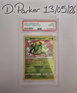 2022 Pokemon Go #004/078 Radiant Venusaur PSA 10 - Image 1