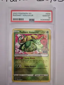 2022 Pokemon Go #004/078 Radiant Venusaur PSA 10 - Image 2