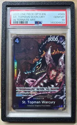PSA 10 St. Topman Warcury (Alternate Art) OP13-089 Carrying On His Will Foil - Image 1