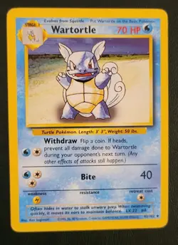 Pokemon TCG Wartortle Base Set Regular Card 42/102 - Image 1