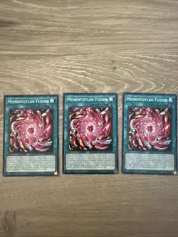 3x Yugioh Playset Mementotlan Fusion LEDE-EN063 Common 1st Ed Near Mint - Image 1