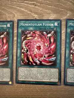 3x Yugioh Playset Mementotlan Fusion LEDE-EN063 Common 1st Ed Near Mint - Image 3