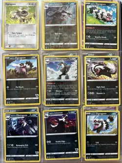 Pokemon Card Species Set Lot - 9x Unique Cards / Zigzagoon Family 2 - Image 1