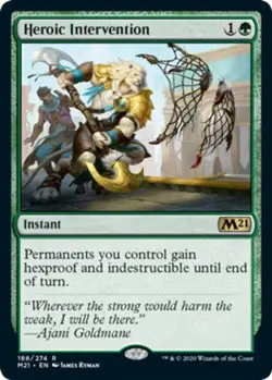 1x Heroic Intervention - Foil MTG - Core Set 2021 - Light Play - Image 1