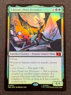 🌈 FOIL - Sauron, Dino Devoteee - MTG Mythic #731 - Commander: MSH NM - Image 1
