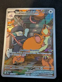Pokemon TCG Team Rockets Raticate Card 202/182 Destined Rivals Illustration Rare - Image 1