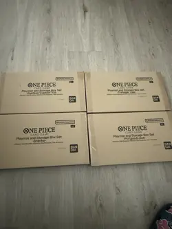 One Piece Card Game Playmat & Storage Box Set Shank, Ace, Law , Kid Sealed NeW! - Image 1