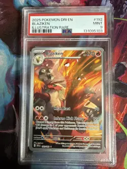 Pokemon TCG Blaziken Destined Rivals Illustration Rare Card #192/182 PSA Mint 9! - Image 1