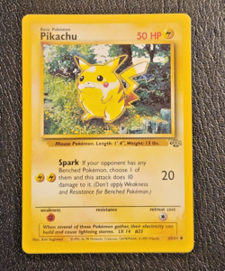 PIKACHU Vintage Pokemon Card ( #60/64 Jungle Regular LP Pokemon TCG 1999 ) - Image 1