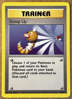 Pokemon TCG Scoop Up Trainer Card 078/102 Base Set Regular Unlimited (NM) - Image 1