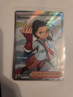 Pokemon TCG Nemona Trainer Paldean Fates Full Art Holo Ultra Rare Card 229/091 - Image 1