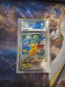 Pokemon Pikachu TCG SVP027 Paldea Evolved Black Star Promo ACE 9 Graded Card - Image 1