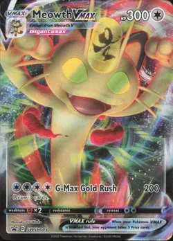 Meowth VMAX SWSH005 Holo Promo Sword & Shield Promo Pokemon Near Mint - Image 1