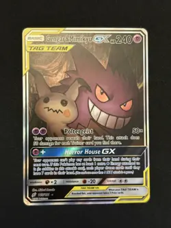 Gengar & Mimikyu GX Alternate Art 165/181 Pokemon Sun Moon Team Up Tag Team NM - Image 1