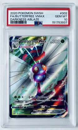 2020 Pokemon Darkness Ablaze Butterfree VMAX 002/189 Full Art PSA 10 Gem Mint - Image 1