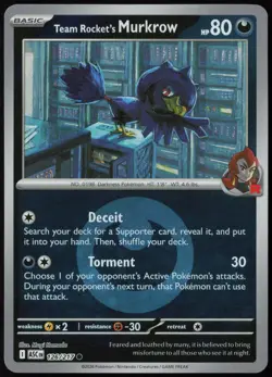 Team Rocket's Murkrow (Energy Symbol) 126/217 Ascended Reverse Holo Pokemon NM - Image 1