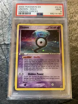 Pokemon Psa 9 Mint Unown (G) G/28 Unseen Forces Holo Rare - Image 1