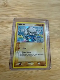 Pokemon TCG Meditite Holo Stamped LP Crystal Guardians 56/100 Common Card NM - Image 1