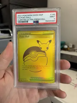 Pokemon TCG 2021 Celebrations Poke Ball SWSH146 SWSH: Sword & Shield Promo PSA 9 - Image 1