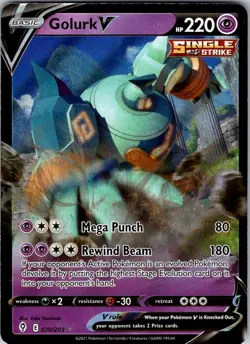 GOLURK V 070/203 HOLO V RARE EVOLVING SKIES POKEMON HOLO NEAR MINT - Image 1