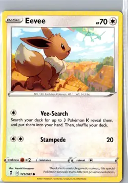 EEVEE 125/203 COMMON EVOLVING SKIES POKEMON LP - Image 1