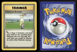 Pokemon Breeder 76/102 Base Set Unlimited HP/DMG Pokemon - Image 3