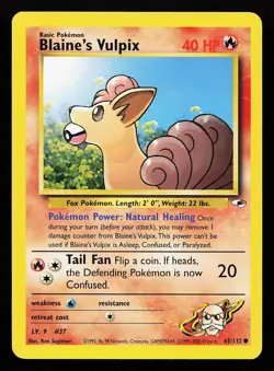 Blaine's Vulpix 65/132 Common Gym Heroes Pokemon Card - Image 1