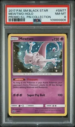 SEQUENTIAL NUMBERS 3 CARDS = 2017 Mewtwo SM77 Black Star Promo PSA 8-7-6 - Image 3