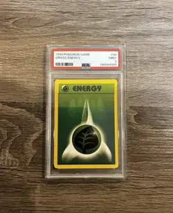 PSA 9 Grass Energy Pokemon Card 99/102 Base Set 1999 Mint Freshly Graded - Image 1