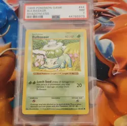 PSA 7 1999 Pokemon TCG Bulbasaur Base Set Shadowless 44/102 English - Image 1