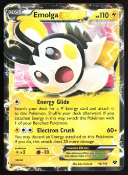 Pokemon TCG - Emolga EX 46/146 XY Base Set Holo Ultra Rare HP - Image 1