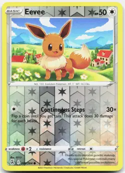 Eevee 205/264 Common Fusion Strike Pokemon Reverse Holo Near Mint - Image 1