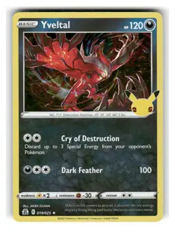 Yveltal 019/025 Rare Celebrations Pokemon Holo Near Mint - Image 1