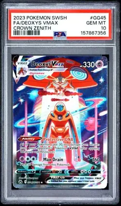 PSA 10 Deoxys Vmax GG45/GG70 Pokemon Crown Zenith Galarian Gallery - Image 1