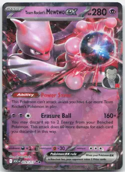 Team Rocket's Mewtwo ex 079/217 Double Rare Ascended Heroes Pokemon Holo NM - Image 1
