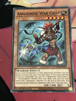 Yu-Gi-Oh! TCG Amazoness War Chief Darkwing Blast DABL-EN095 1st Edition Common - Image 1
