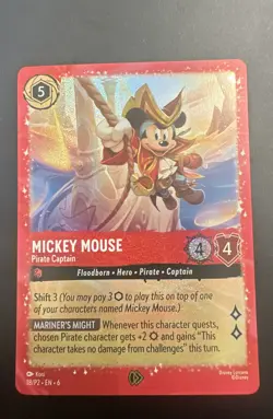 Mickey Mouse - Pirate Captain 18 Disney Lorcana Promo Cards Holo - Image 1