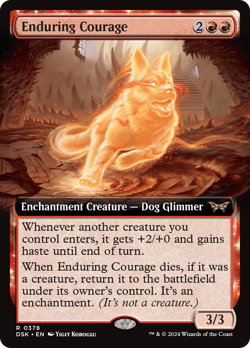 Enduring Courage (Extended Art) [Duskmourn: House of Horror] Magic MTG - Image 1