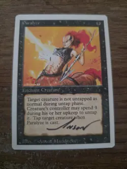 Paralyze SIGNED Revised Ed Anson Maddocks Magic The Gathering - Image 1
