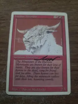 Hurloon Minotaur SIGNED Revised Ed Anson Maddocks Magic The Gathering - Image 1