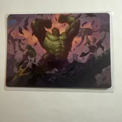 MTG Marvel Super Heroes Art Series Hulk Smash! 10/45 Foil Signed Chris Rahn - Image 1